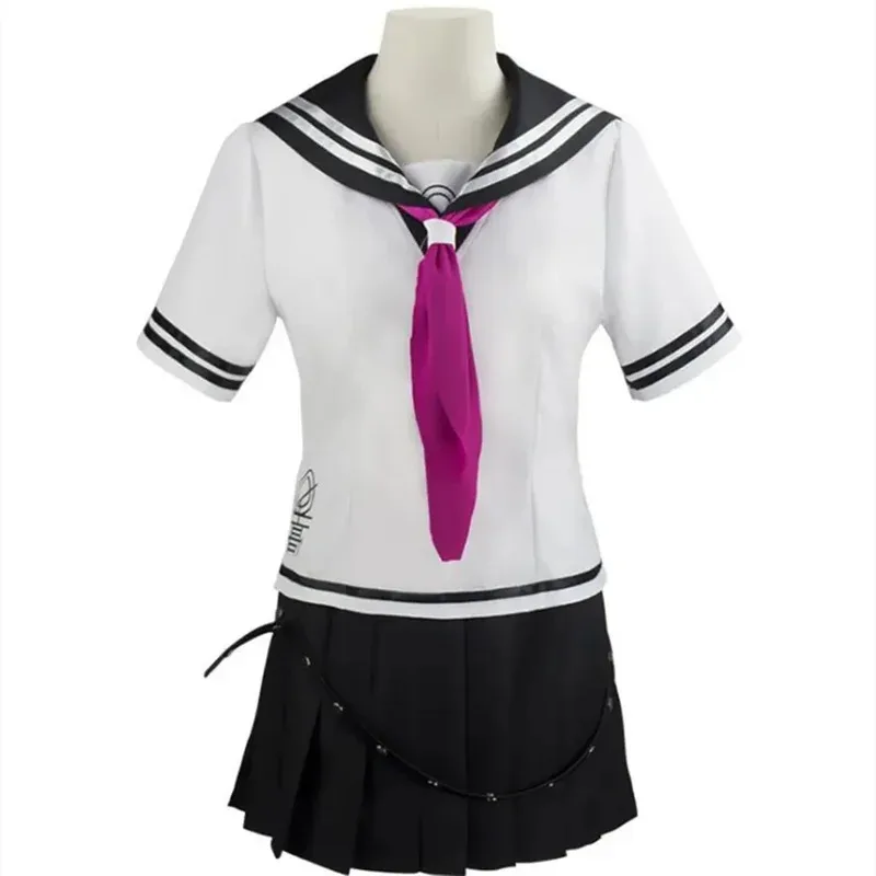 Disfraz de Super DanganRonpa 2 Mioda Ibuki, conjunto completo de Tops, falda, calcetín, bufanda, uniforme de marinero, uniforme Jk