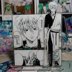 GINTAMA Black White Acrylic Stand Sakata Gintoki Figure Display Anime Goods Collection Cute Accesorios Desk Decoration Ornament