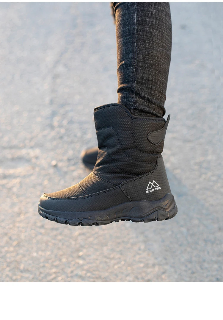 Herren-Winterschuhe, warme Schneestiefel, kniehohe Herren-Winterschuhe, dicke, flauschige Winterschuhe für Herren. – Detail 13