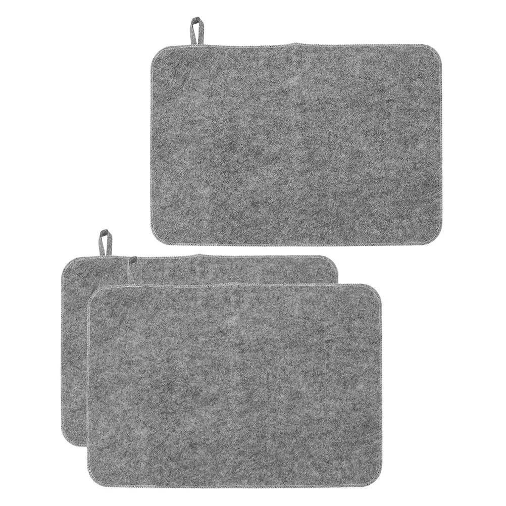 

3Pcs Insulated Felt Sauna Mat Nonslip Bottom Sound Absorption Versatile Use for Bathroom Spa Sauna and Shower Room