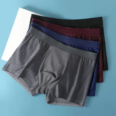 Alobee 4Pcs 대나무 착용 대나무 복서 짧은 남자 마이크로 화이버 복서 팬티 속옷 압축 스트레치