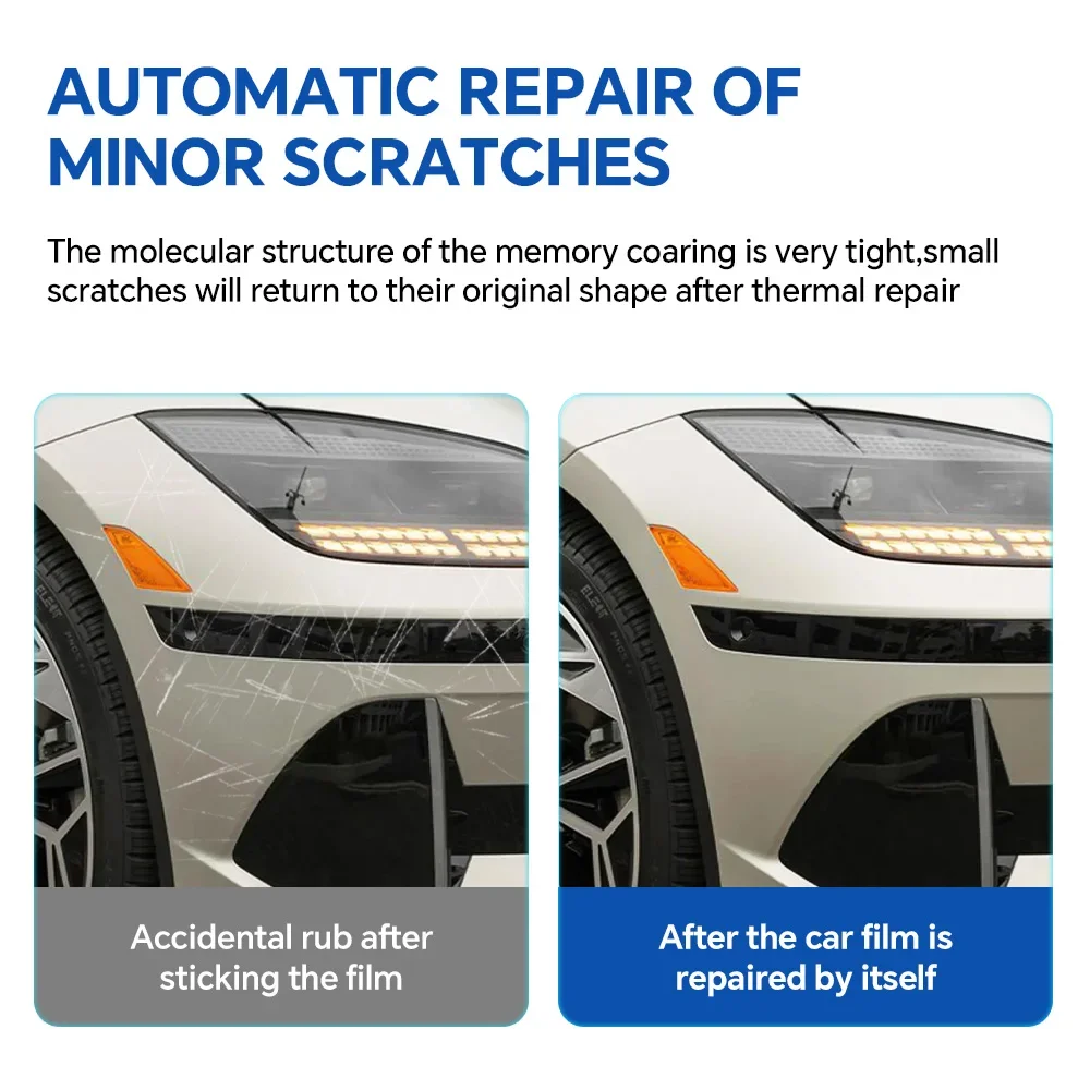 Car Headlight Rearview B C Pillars TPU Protection Film For Hyundai Ioniq 6 2023-2025 Anti-Scratch Pre-cut Clear PPF Resistant