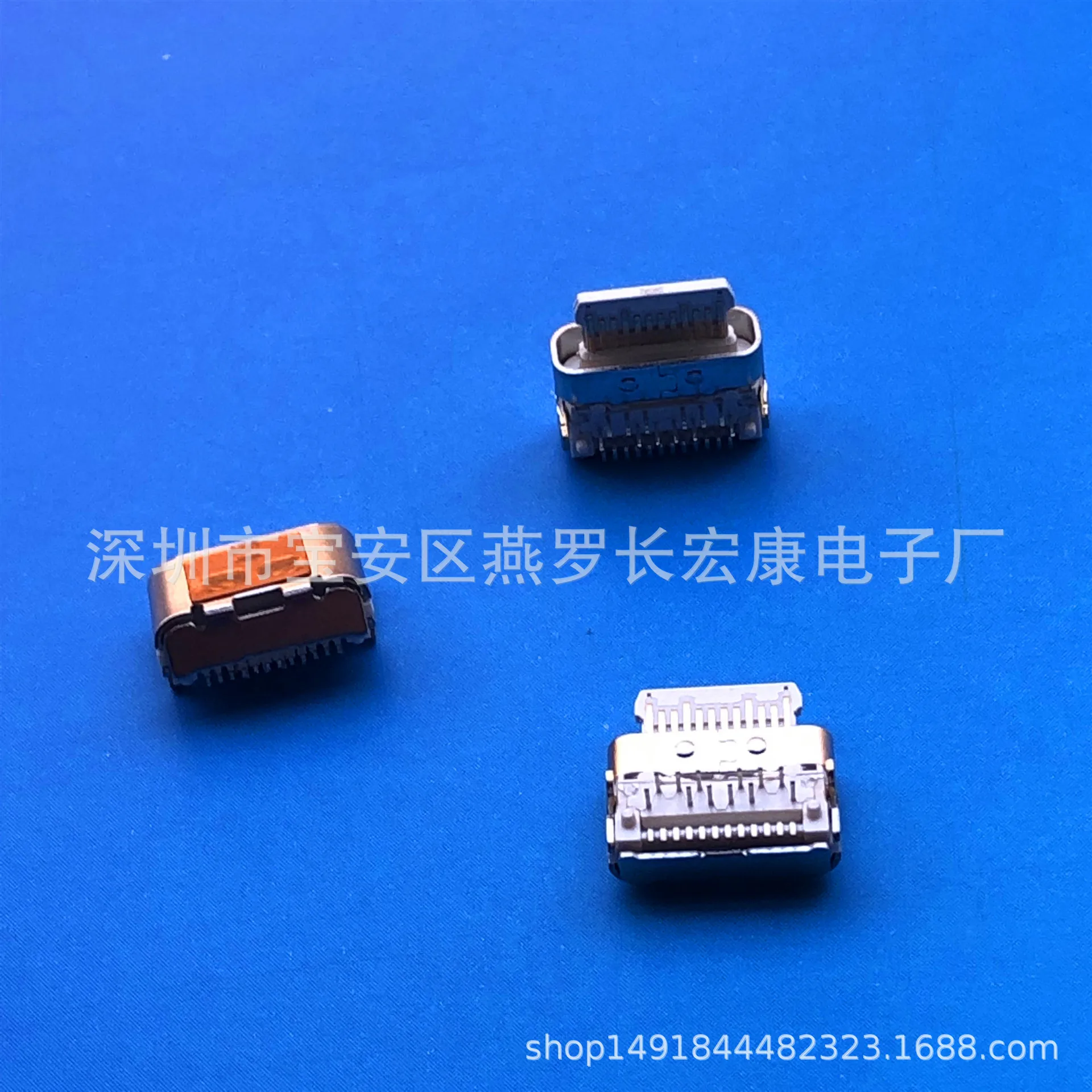 For TYPE-C 24Pin female seat, tongue type Hybrid female seat, front plug and rear stick DIP + SMT board type