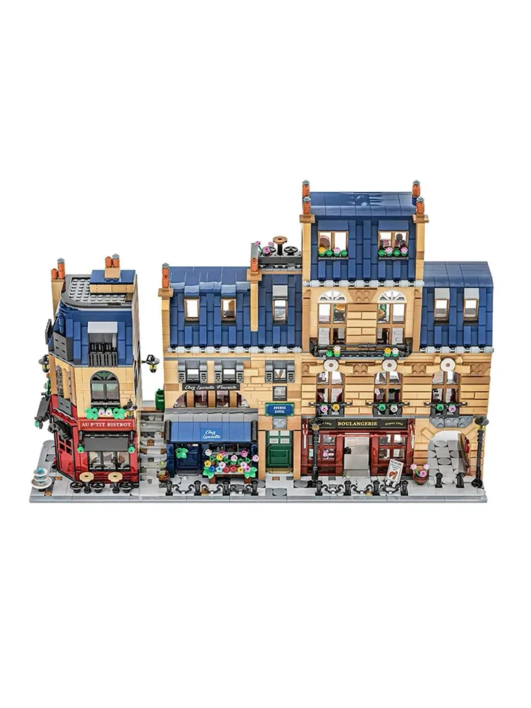 3532 Stuks Parijse Bouwstraat Bouwstenen Set Huis Woondecoratie Model Steentjes Volwassenen Verjaardagscadeau Compatibel 910032 - afbeelding 2