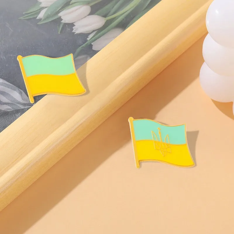 

Ukraine Flag Enamel Pins Custom Brooches Simple Lapel Badges Peace and Love Jewelry Gift for Friends