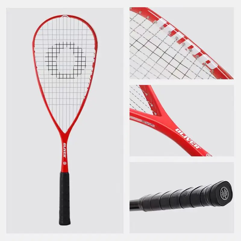

115g Carbon Fiber Squash Racket for Beginners Oversized Teardrop Head with Shock Absorption Coach Recommended Training