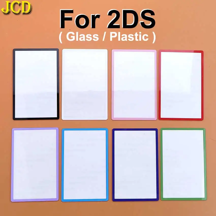 JCD 1 Stück LCD-Bildschirmlinse aus Kunststoff und Glas für 2DS Oberbildschirmspiegel mit selbstklebender Frontschutzabdeckung als Ersatz