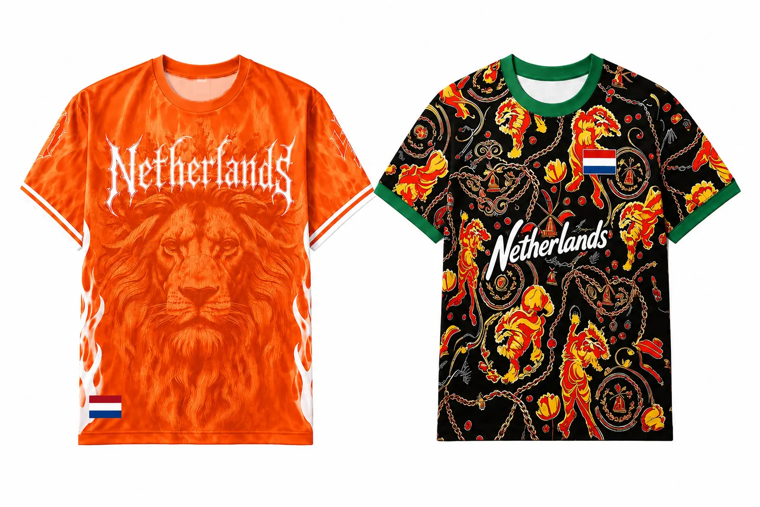 2026 New NETHERLANDS Dutch Lion Soccer Jersey, Breathable Football T-shirt ,Graphic Print Casual Sports Fans Tee