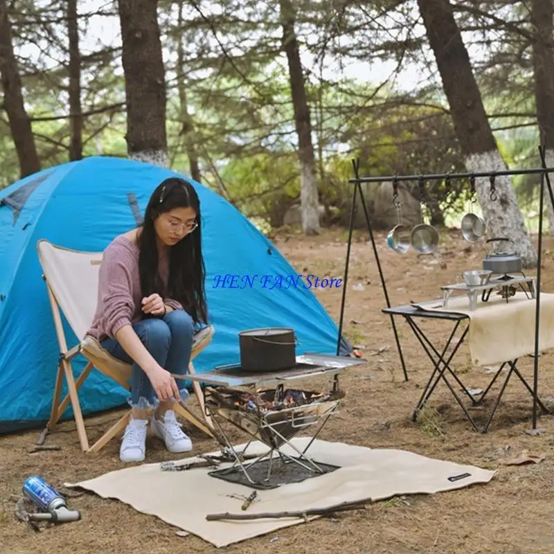 M89D ثقيلة الألياف الزجاجية المتأخرة ، بطانية مقاومة حرارية مقاومة ، في الهواء الطلق التخييم حصيرة الشواء #4