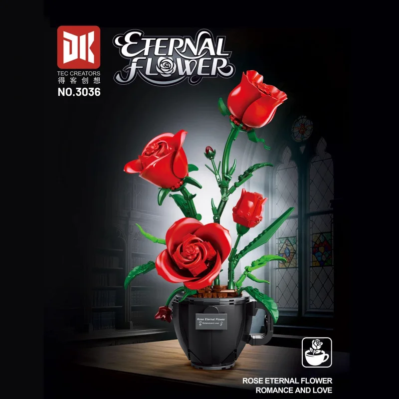 Bouquet d'orchidées plante en pot, blocs de construction, jouet créatif MOC fleur marguerite tasse à café briques, jouets d'assemblage pour enfants, cadeaux