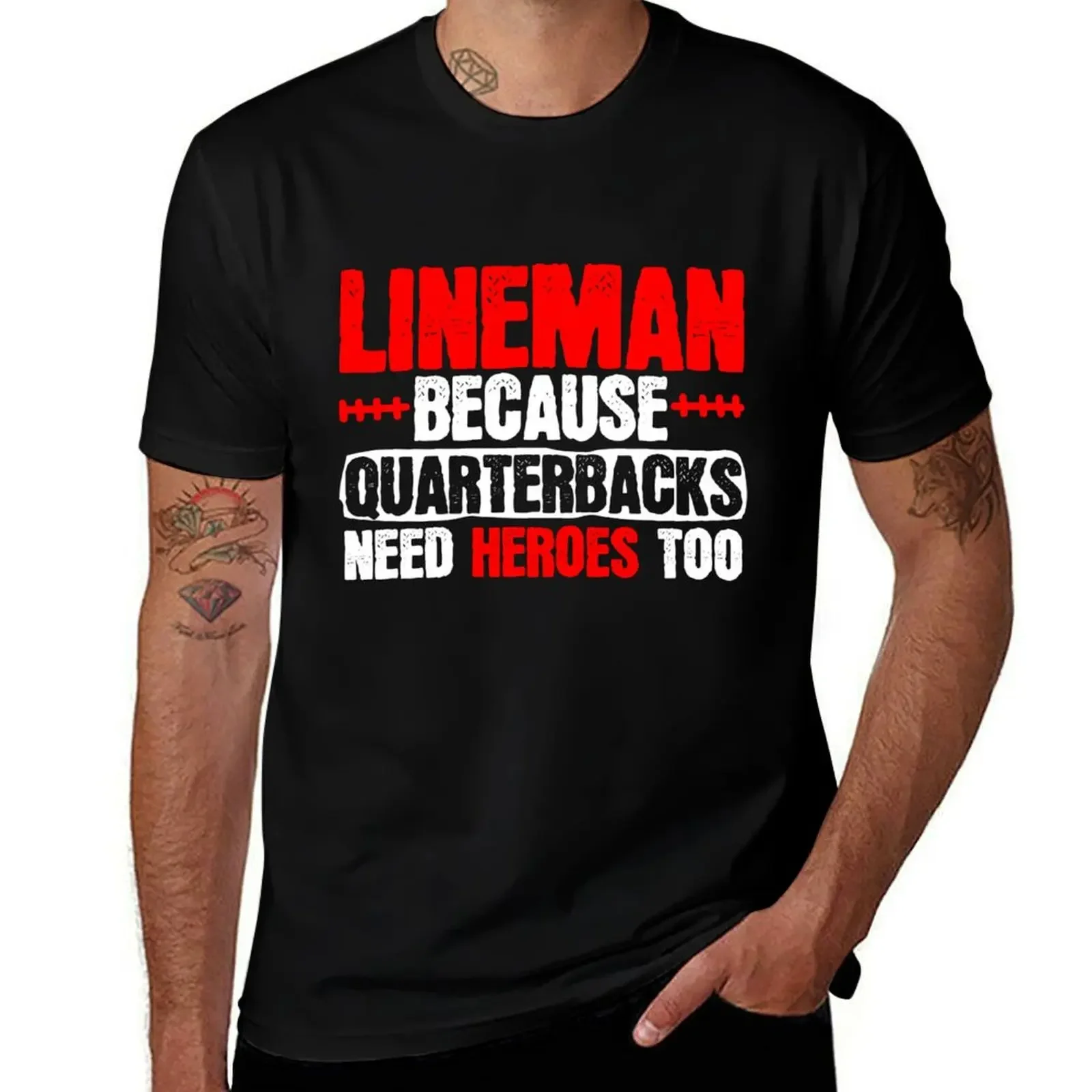 Lineman Football Player T-Shirt anime tshirt quick-drying sweat heavyweight t shirts for men