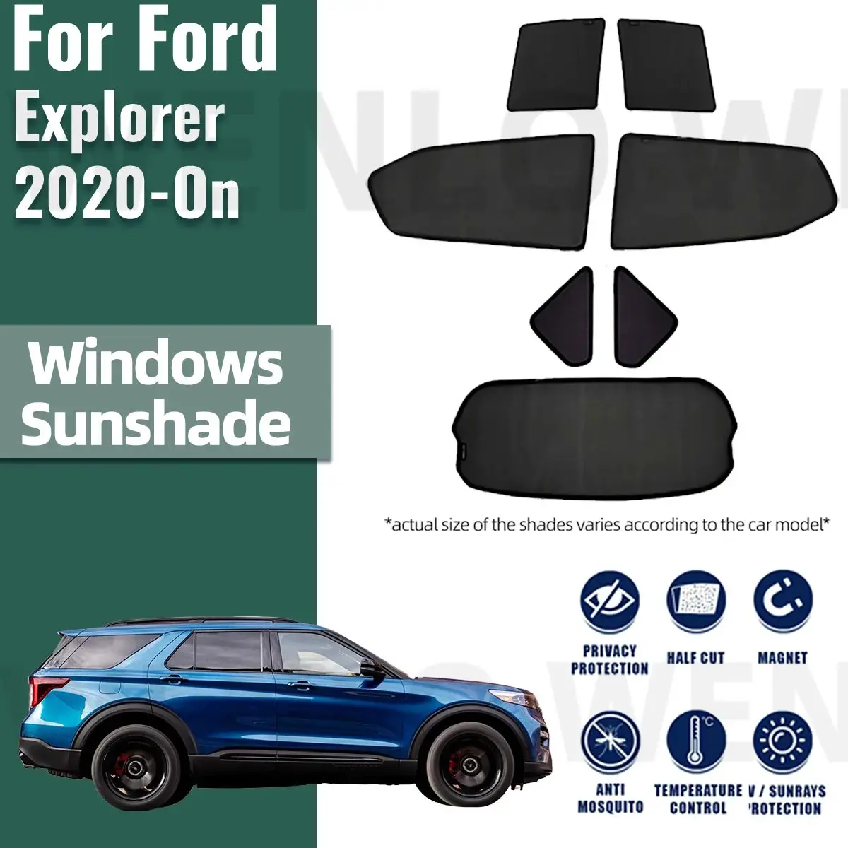 

For Ford Explorer 6 2020 2021 2022 2023 2024 Car Sunshade Shield Front Rear Windshield Curtain Side Baby Window Sun Shade Visor