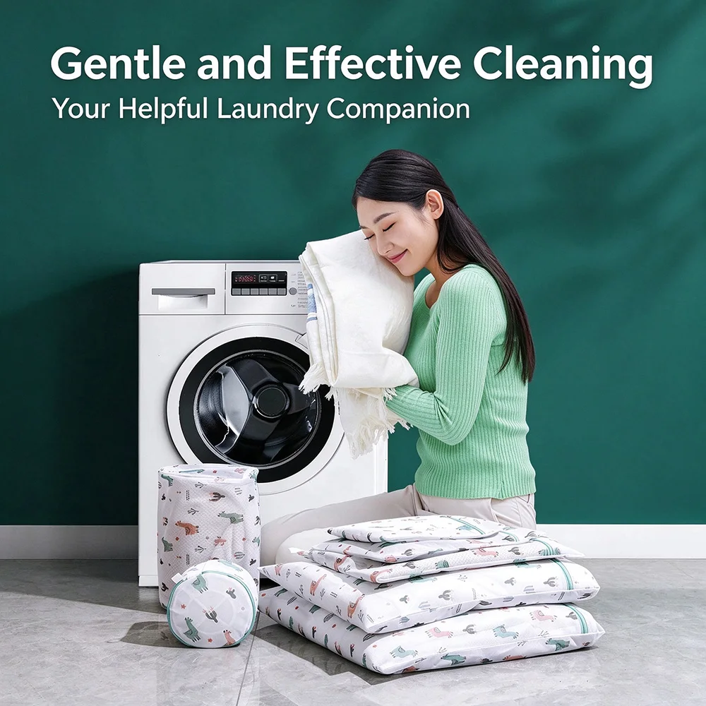 Versatile Laundry Bag Reusable Mesh Wash Bag with Zipper Protection Net Washing Machine Front Loading or Top Loading Machines