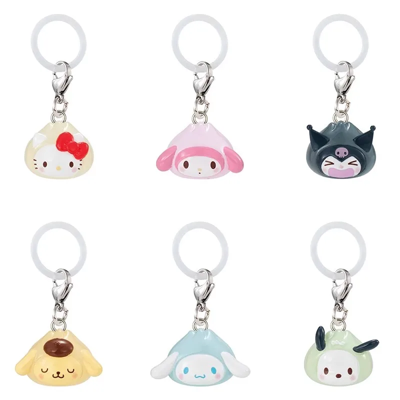 

Bandai Original 6Pcs Gashapon Enjoying Fun Days Together Sanrio Characters Toys For Kids Gift Collectible Model Ornaments