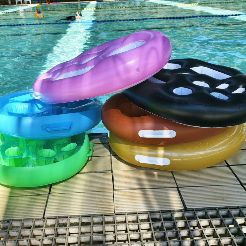 Summer Inflatable Drink Holder Floating Cooler Table Bucket Tray for Pool Beach Sea Party Supplies