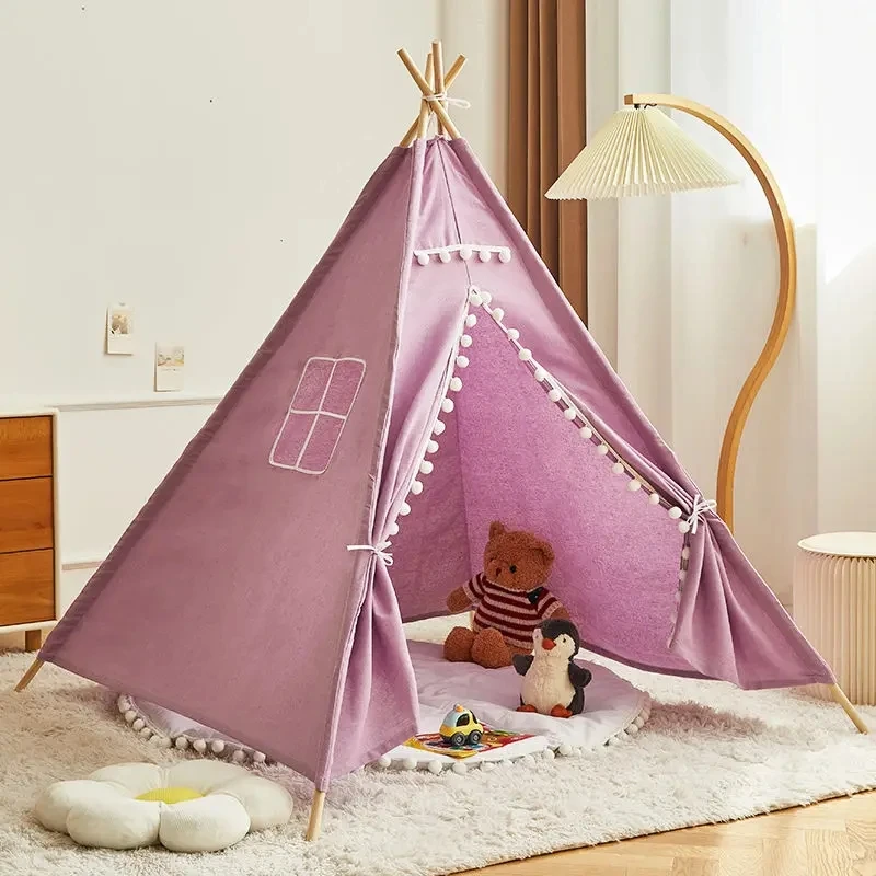 

Children's Camping Tent Tipi Folding Kids Play House Indoor Outdoor Camping House Boys Girls Indian Castle tent Wigwam خيمة 텐트