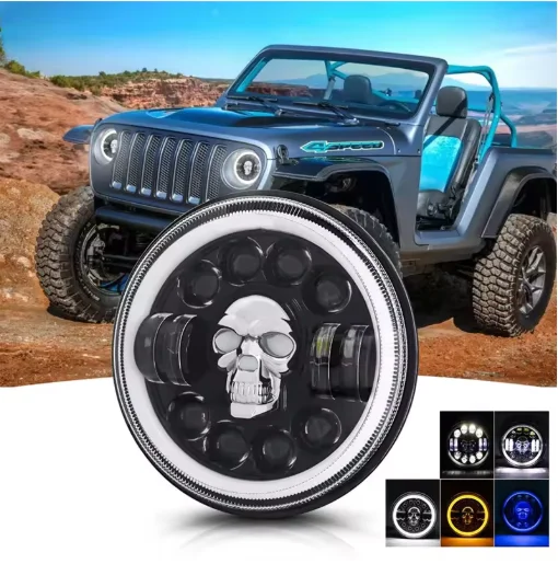 

WHB 7-дюймовая круглая мотоциклетная светодиодная фара, головной светильник Halo, подходит для Harley Davidson Touring Sportster, новинка