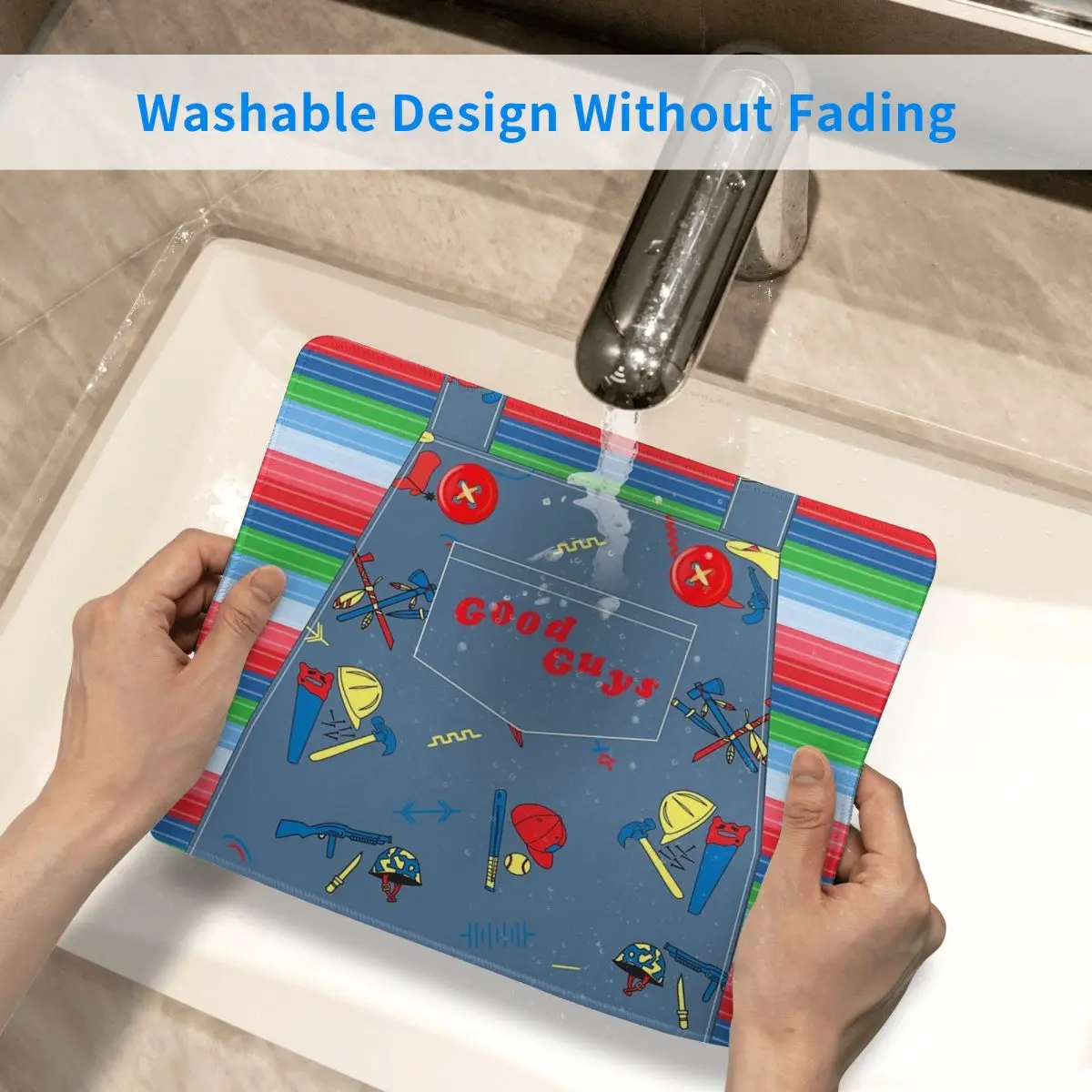 Bons caras criança jogar chucky-assassino boneca macacão mouse pad teclado de computador mouse tapete gamer pc mesa tapete de escritório