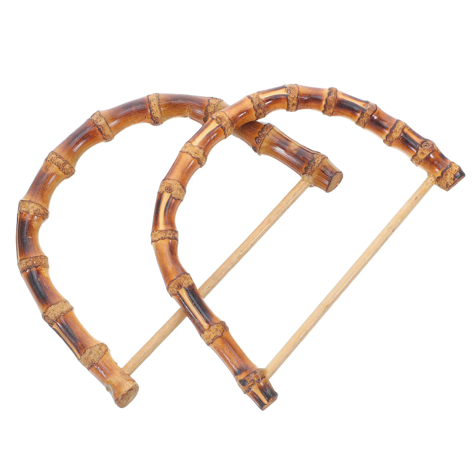 

2pcs Bamboo Bag Handles 12Cm Coffee Half Round D Type Diy Handmade Purse Handle Replacement Accessory For Handbags Clutches