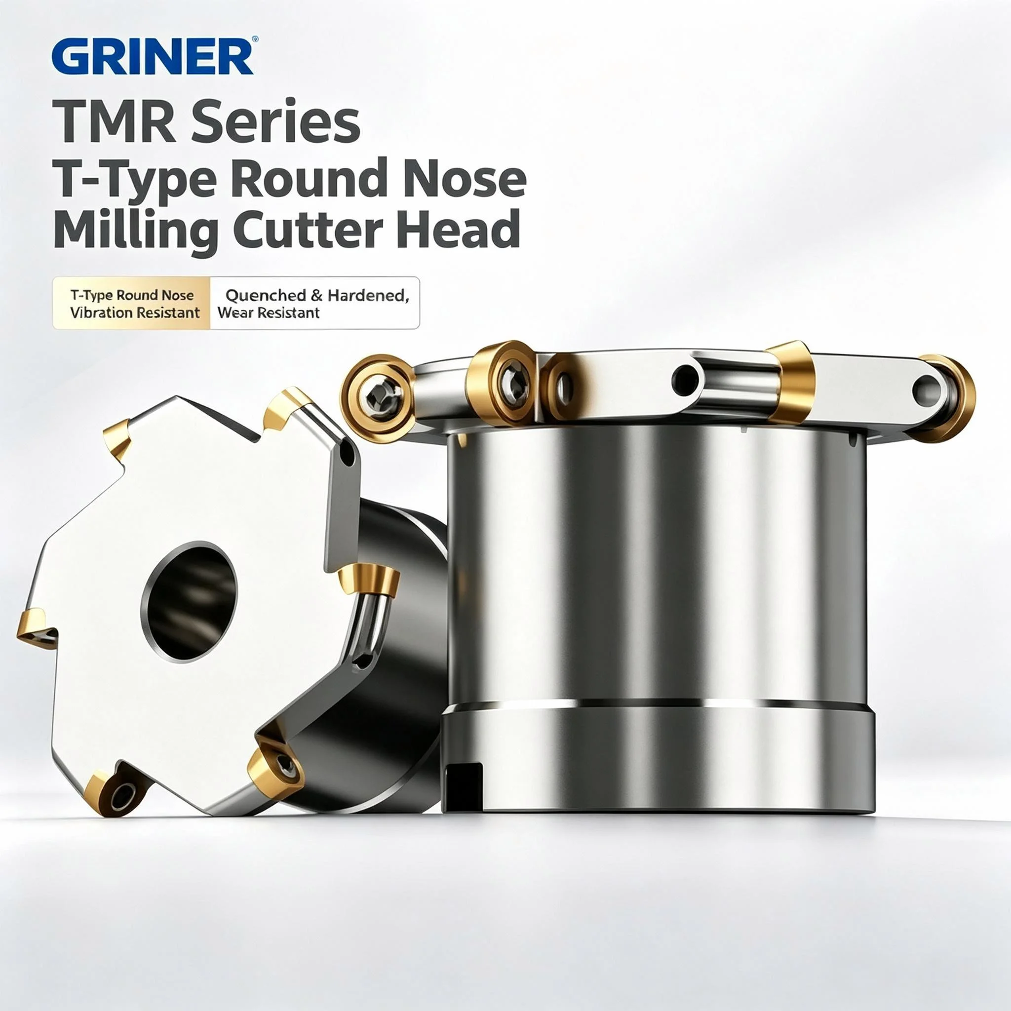 TMR Series T-Type Round Nose Milling Cutter Head 42CrMo Alloy Steel For T Arc Grooving CNC Milling Tool Disc Fit UI Thread Inser
