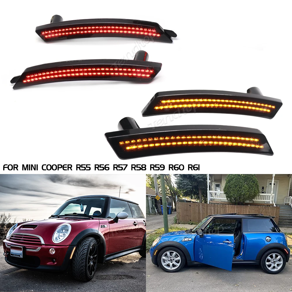 LED Rear Front Bumper Side Marker Light  Amber Red Light Indicator For Mini Cooper R55 R56 R57 R58 R59 R60 R61