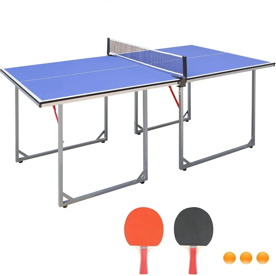 

Portable 4.5FT to 9FT Foldable Ping Pong Table with Compact Space-Saving Design Ideal for Indoor and Outdoor Use Perfect Multi-