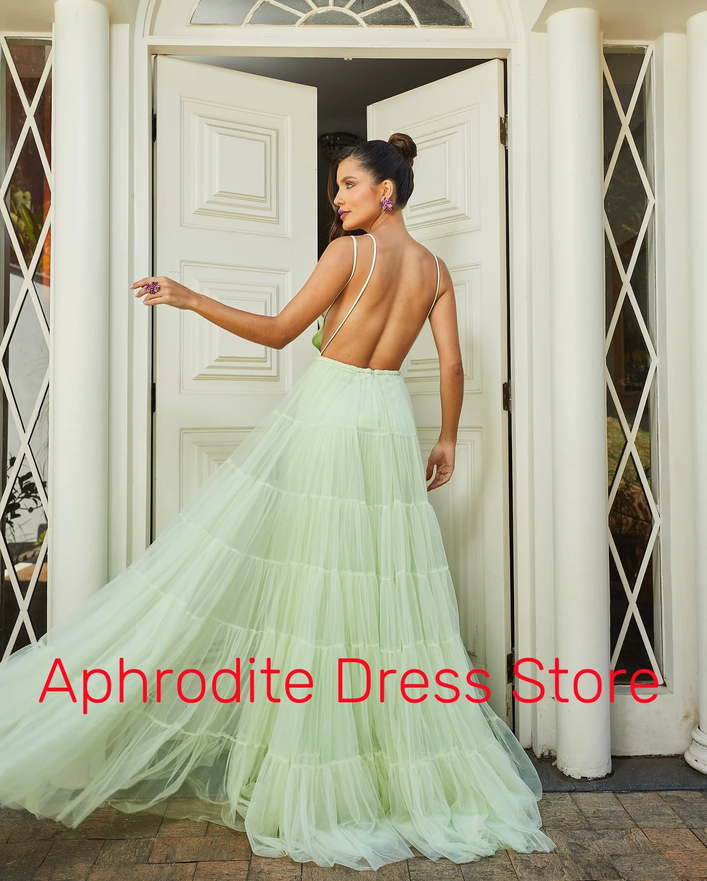 ที่กําหนดเองคุณภาพสูง Organza ชุดราตรีเซ็กซี่แขนกุดเปิดกลับ Celebrity Gowns ขนาดที่กําหนดเองพรหมชุด