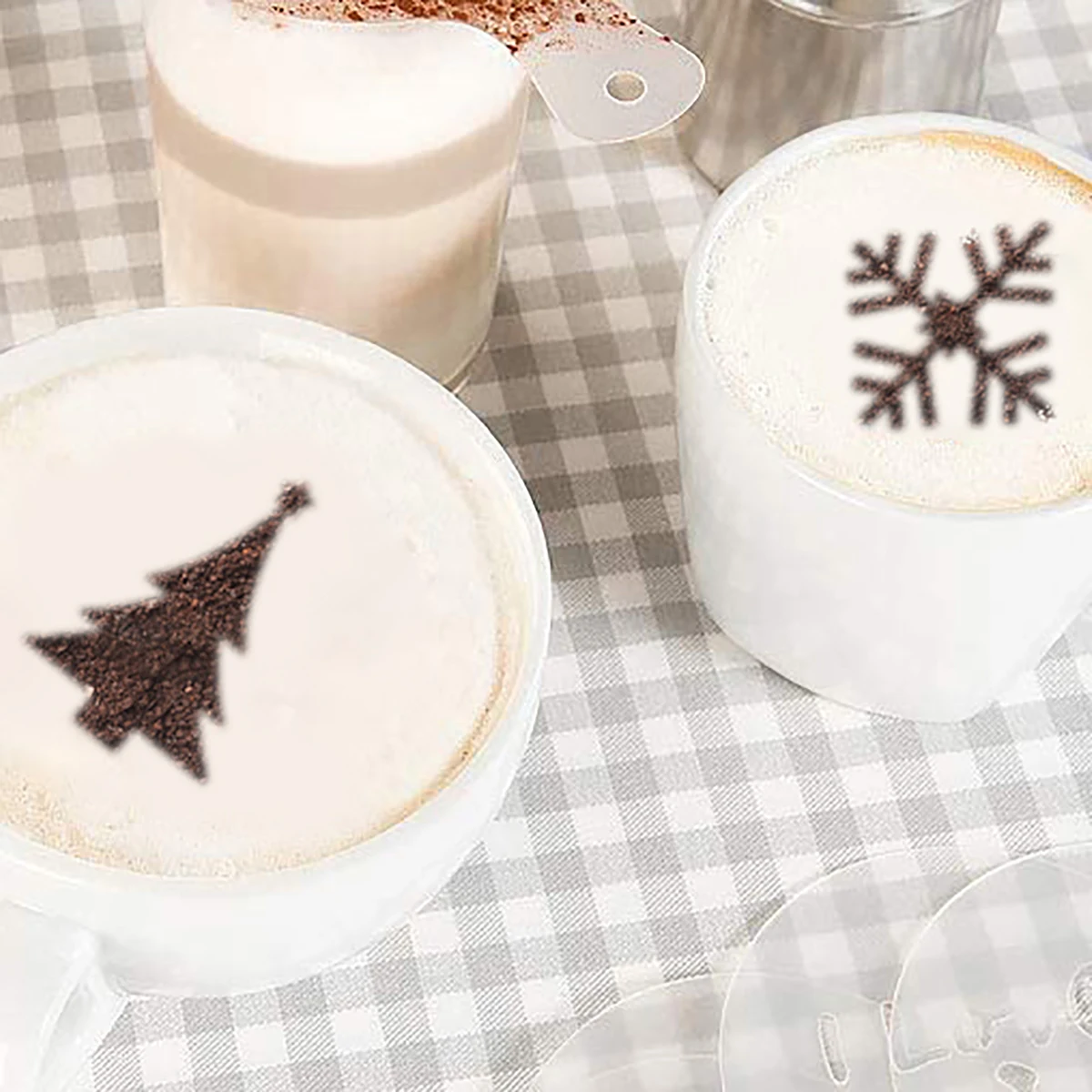 

12 Pcs Spray Mold Coffee Template Stencil Art Stencils Decorate Latte Milk Decorating