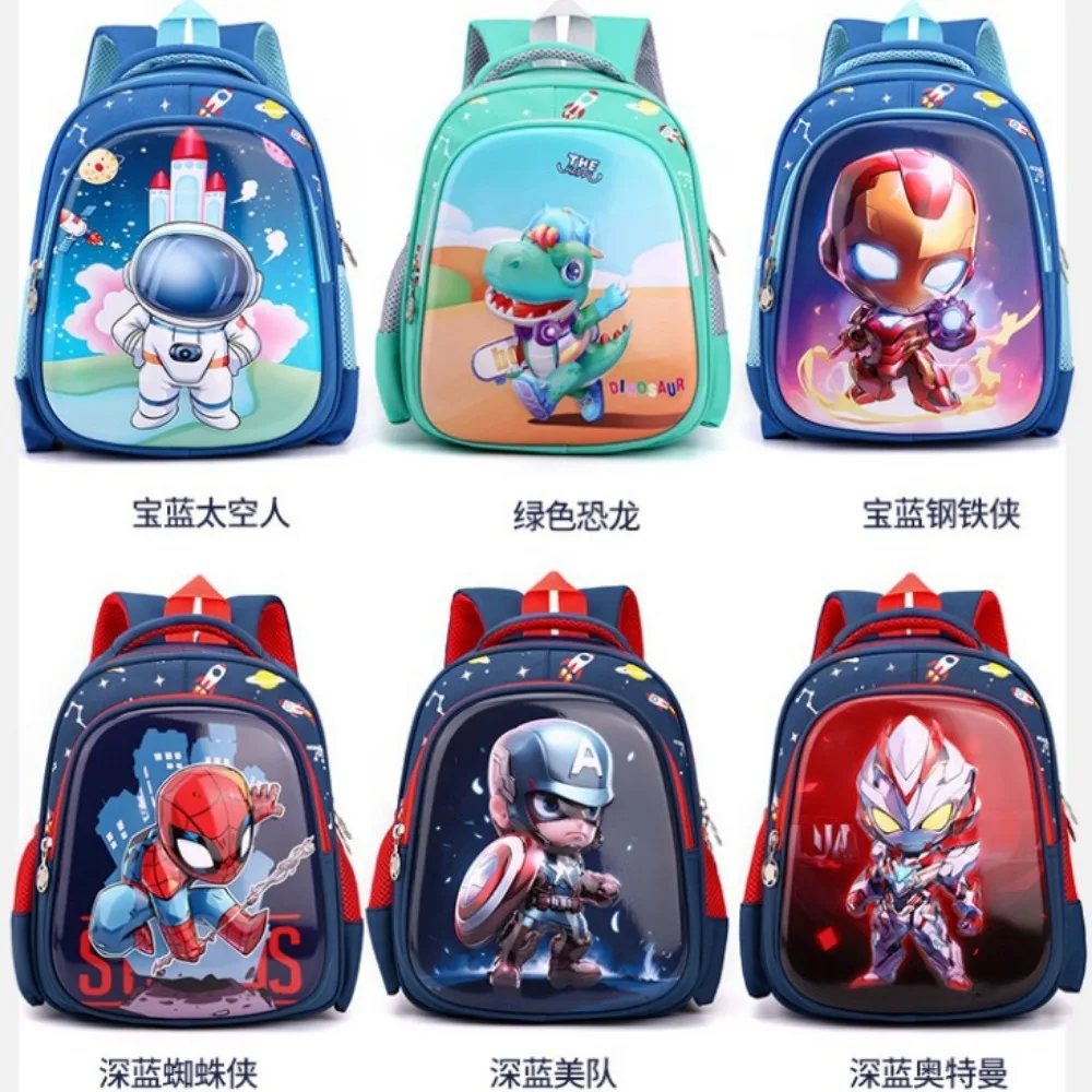 Kindergarten Backpack for Boys Dinosaur Spider Man Cute Cartoon Backpack for Children in Primary and Secondary Classes New Model