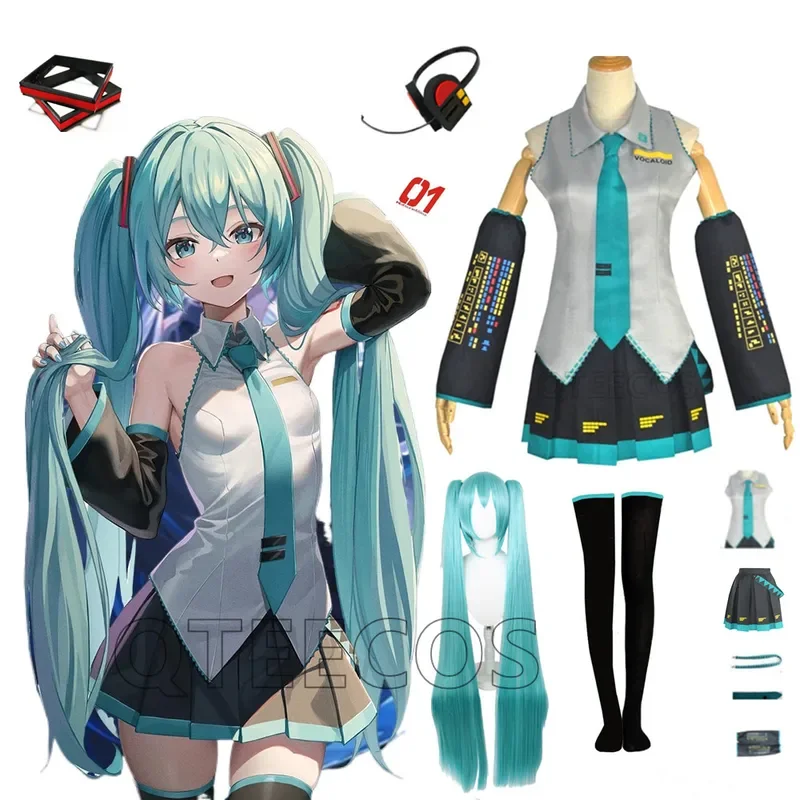 bilibili Miku Cosplay Costume Vocaloid Outfits Midi Dress JK Sailor Suits Female Halloween Christmas Party Anime Clothes