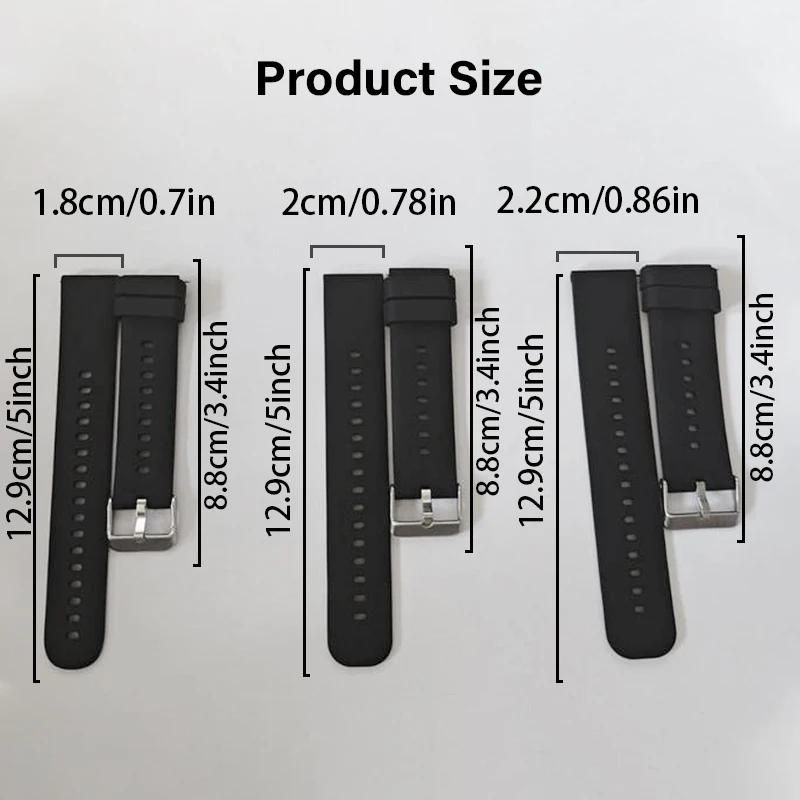16 mm 18 mm 20 mm 22 mm Smartwatch-Armbänder, verstellbare Ersatzbänder für Samsung Galaxy, Silikonarmband, Armband-Zubehör – Detail 13