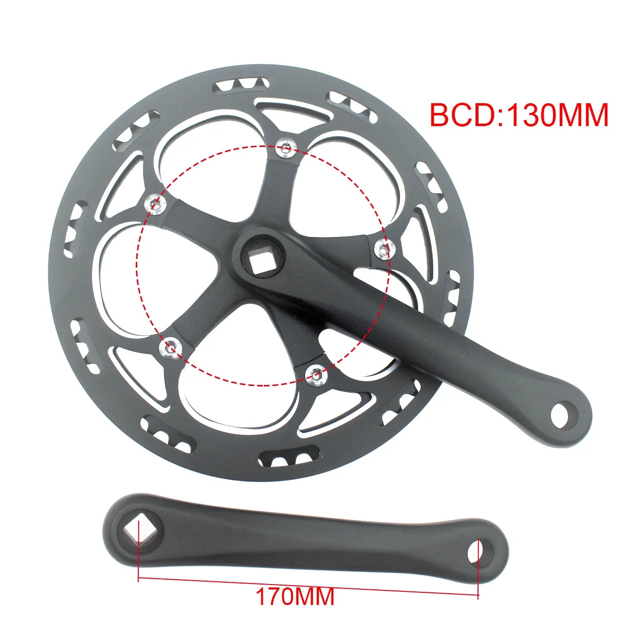 Road Crank 52T Single Tooth Disc 130BCD 170MM Crank 7-speed 8-speed 9-speed Road Bike Highway Bicycle Chainwheel And Crank