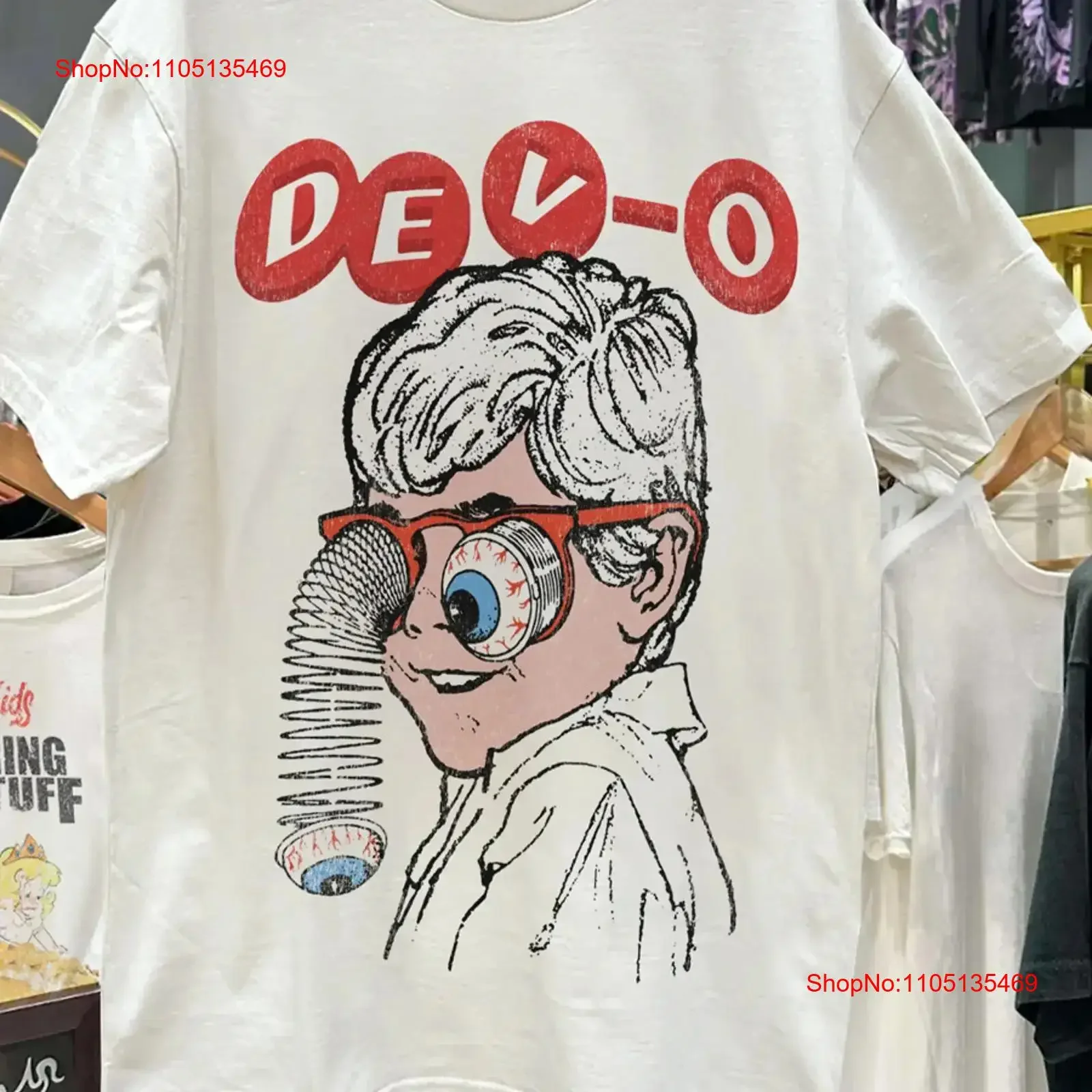

Ретро Devo Band Белая футболка всех размеров для мужчин IN782 винтажный стираный модный топ для повседневной носки Мягкая универсальная графика