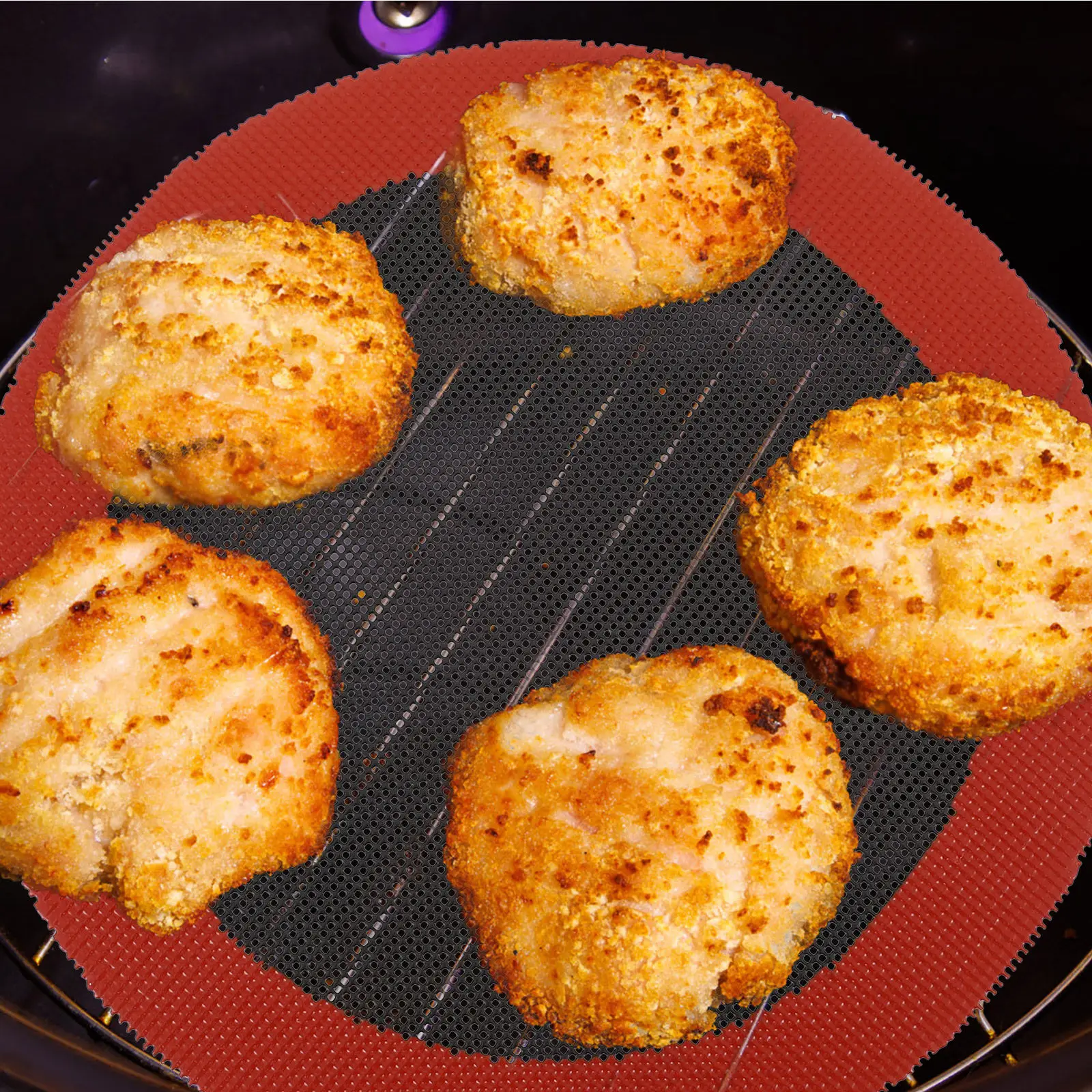 Tapete de Silicona Reutilizable para Freidora de Aire, Antiadherente, para Hornear, Ideal para Carnes, Verduras, Postres y Dim Sum