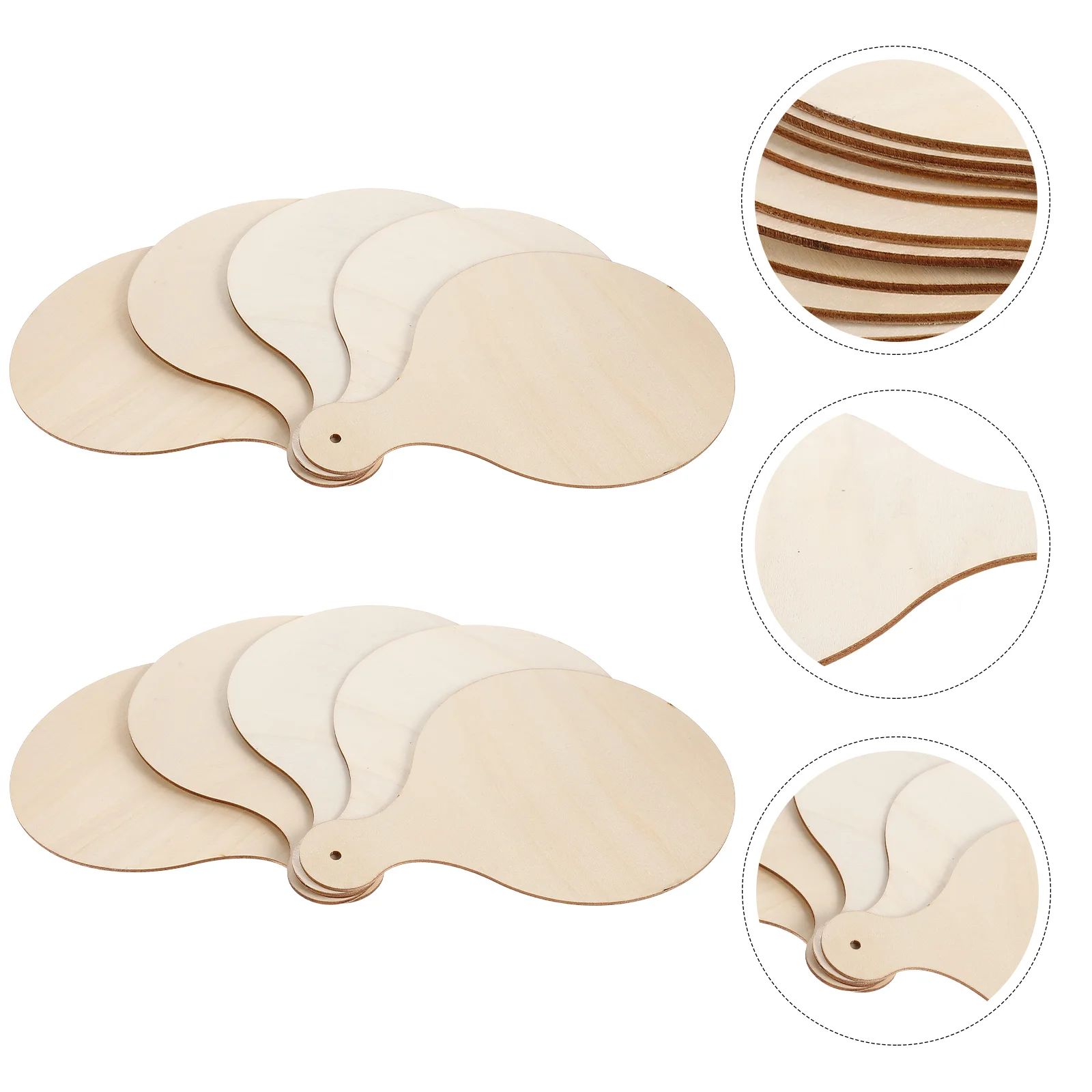

10 Pcs Round Cutting Board Wooden DIY Unfinished Chopping Boards Decorative Tray Drawing with Handle Child