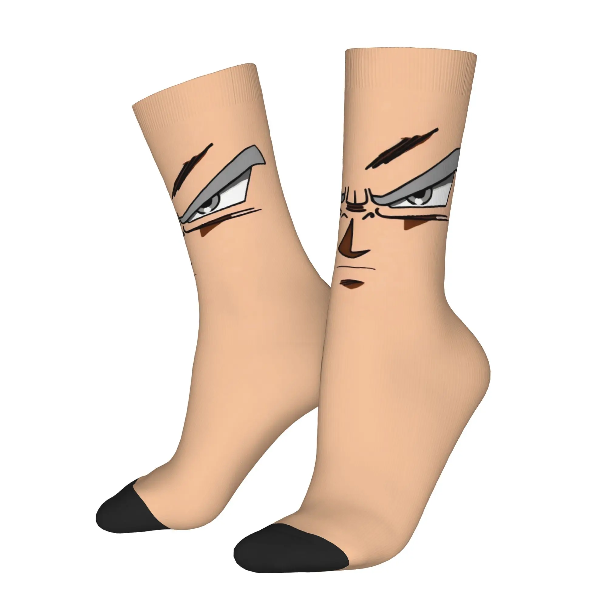 Funny Sock Dragon Ball Mui Goku face Vintage Seamless Pattern Printed Men Socks Novelty Men's Socks view 2