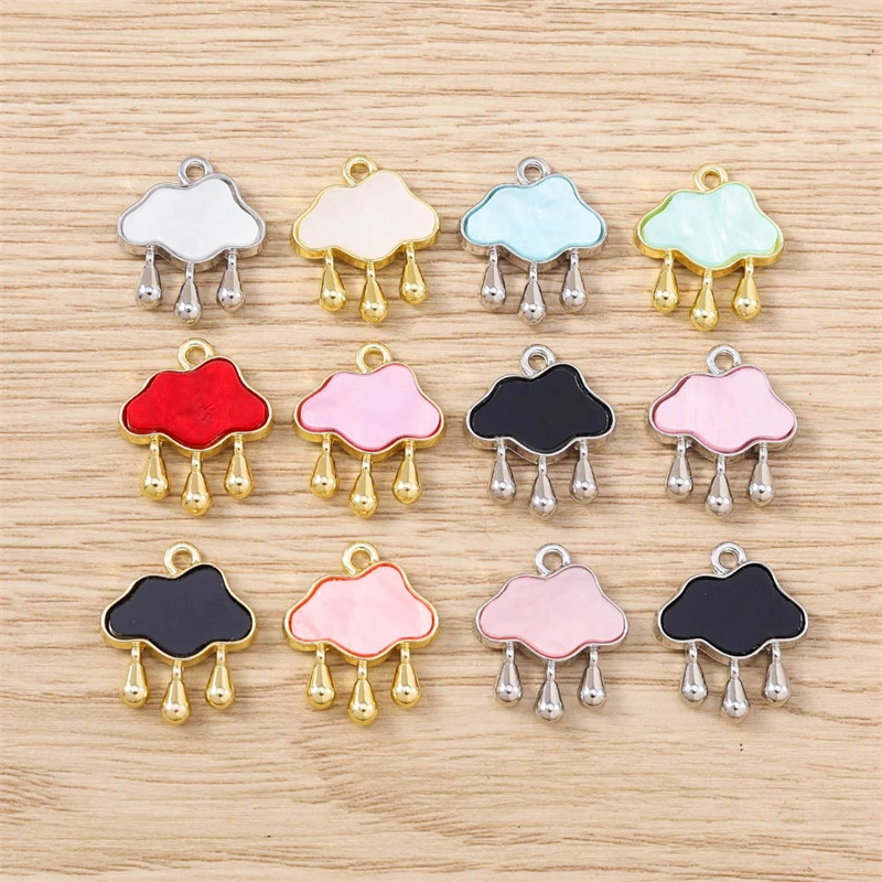 

5pcs 16x18mm Cute Colorful Enamel Clouds Charms Pendants for Jewelry Making Necklaces Earrings Bracelets Accessories DIY Gifts