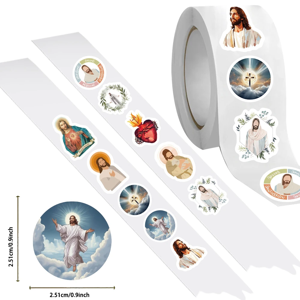 500 STKS Religieuze Jezus Stickers Esthetische Cartoon PVC Decal Roll voor Flessen Laptops Telefoons Skateboards Scrapbooking Sticker