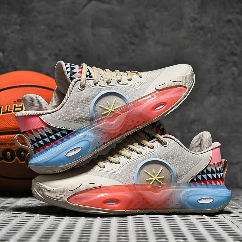 أحذية رجالية ربيعية، قابلة للتنفس، ممتصة للصدمات، خفيفة الوزن، أحذية كرة سلة عملية، رياضية مضادة للانزلاق ومقاومة للاهتراء