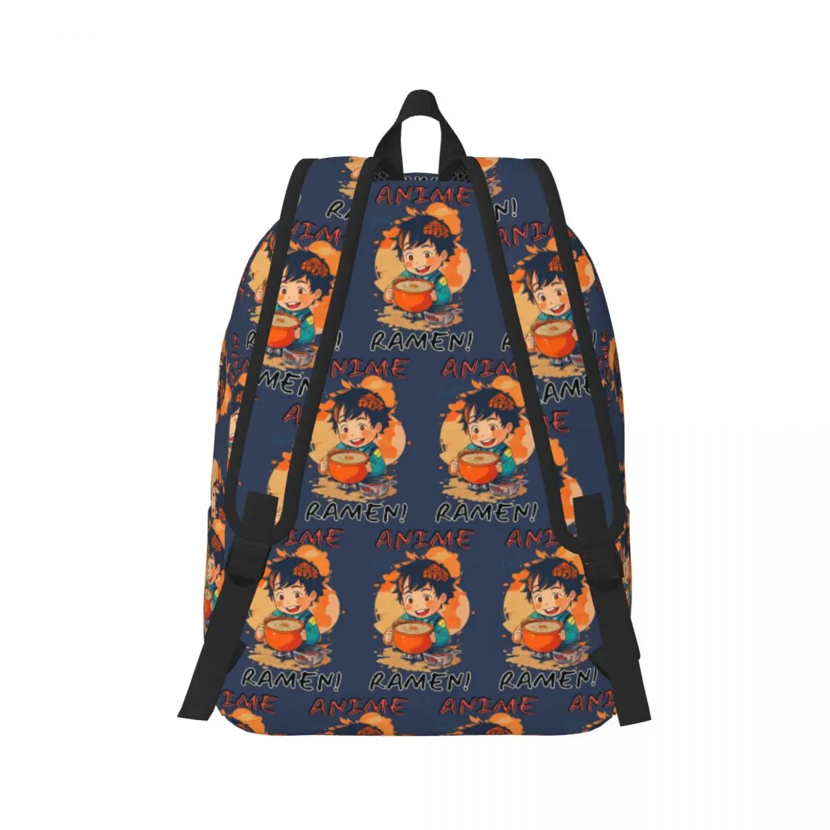 Just Love Me Some Anime And Ramen Backpack Daypack Large Capacity Boys Girls BookBag School Bag Shoulder Bags for Men Women