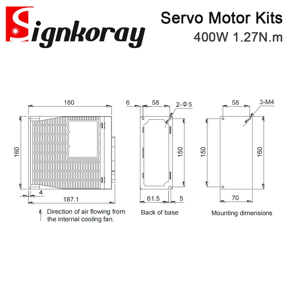 SignkoRay WeiHong WSDA 400 واط حافلة نوع محرك سيرفو سائق أطقم 1.27N.m 0.85A 220 فولت قيمة مطلقة مع الفرامل لجهاز التوجيه باستخدام الحاسب الآلي