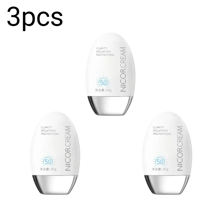 1/2/3 قطعة عزل جسم الوجه واقية من الشمس SPF 50 + كريم عزل الأشعة فوق البنفسجية مقاوم للماء الرطوبة سطع لون البشرة للعناية بالبشرة 50 جرام 2026 #1