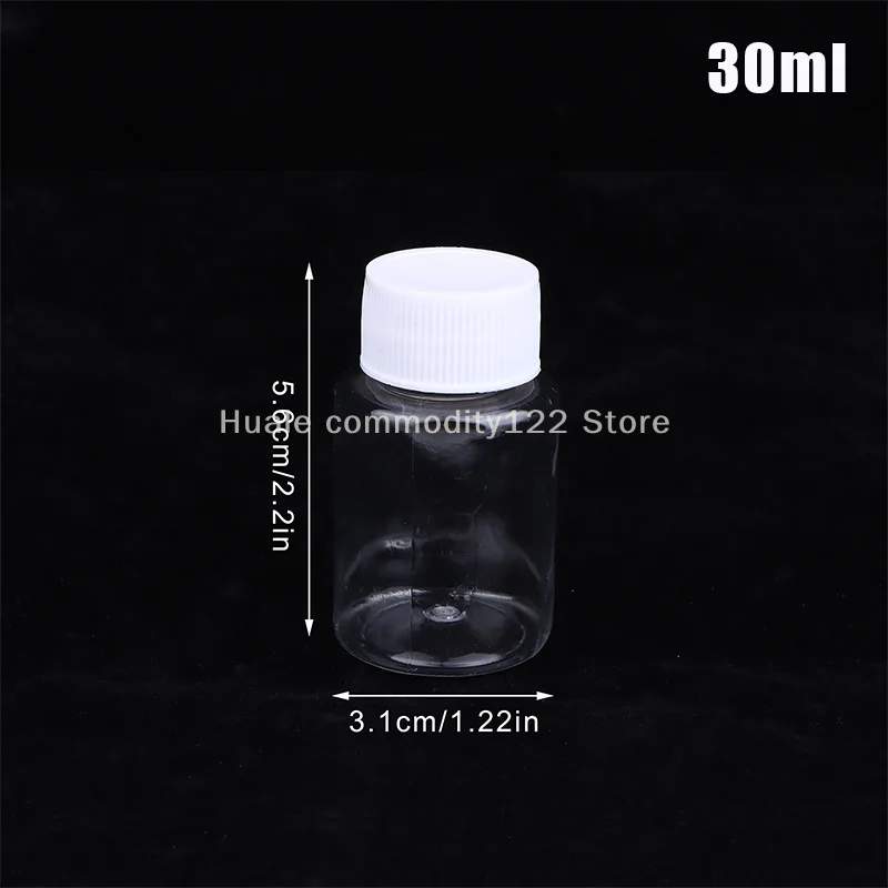 ขวดพลาสติกใสขนาด 15-500 มล. 1 ชิ้น ขวดใส่ยาปากกว้างพร้อมฝาเกลียวปิดผนึก ขวดบรรจุสารเคมีเหลว เกรดสำหรับอาหาร