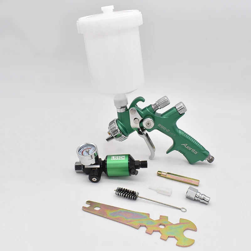 High Quality  LVLP Auarita Spray Gun L898 Painting Gun 1.3mm Nozzle With Air Regulator Water Based Air Spray Gun Airbrush