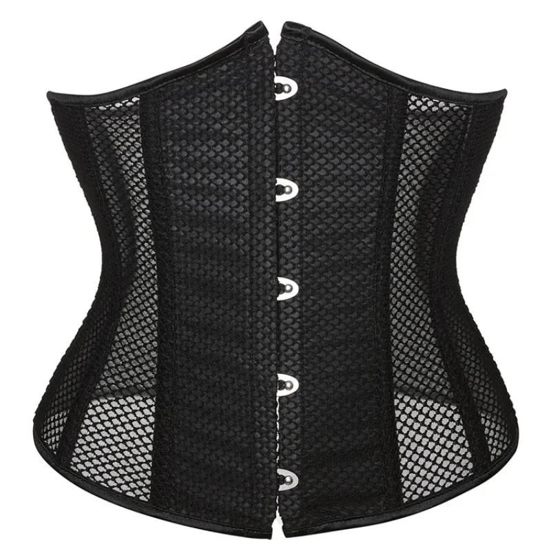 

Breathable Mesh Lace up Corset Underbust Hollow Out Hourglass Waist Trainer Women Korset