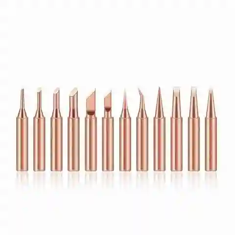 10Pcs Soldering Iron Tip Pure Copper 900M Soldering Iron Head Set Inside Hot Bare Copper Electric Soldering Iron Welding Tools