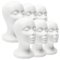 1pcs Female Styrofoam Foam Mannequin Manikin Head Model Hat Glasses Wig Display Male White Foam Mannequin Head Holder Stand Rack