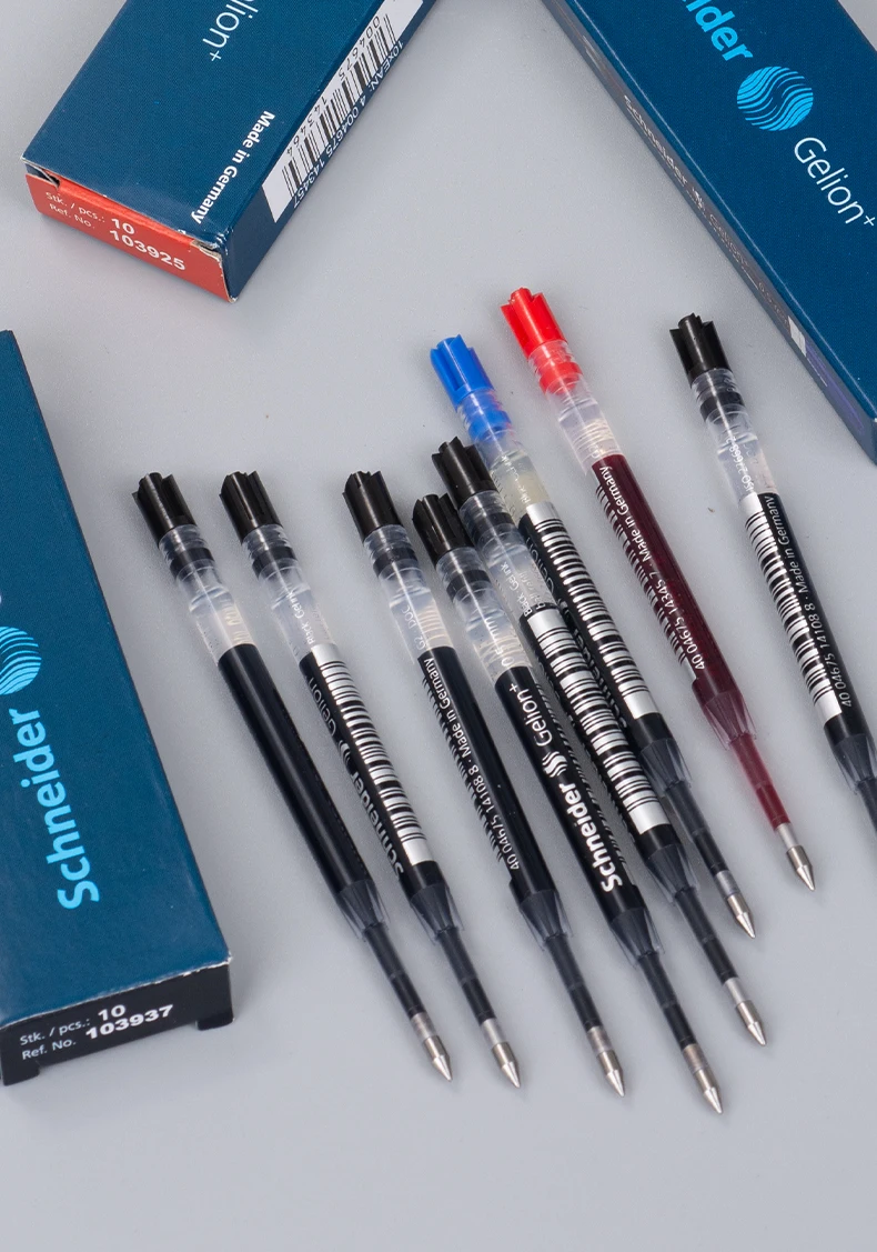 10pcs Schneider G-2 Gelion+ Gel Ink Cartridges Gel Pen Refill 0.5mm ISO Format G2 European Standard Office Supplies