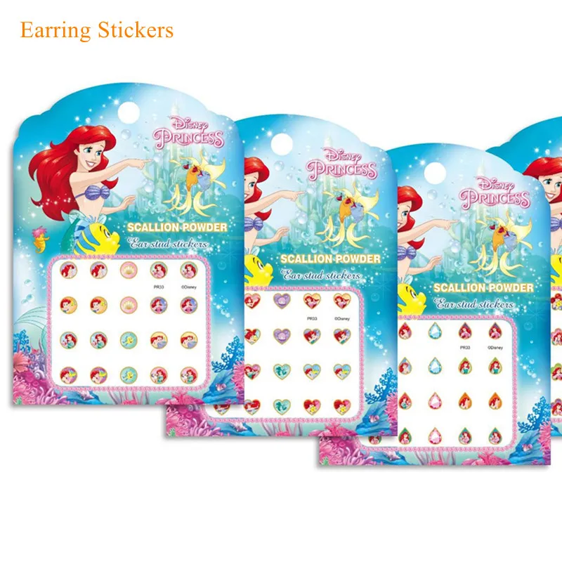 Disney Prinses Oorbel Stickers Meisje Make-Up Speelgoed Bevroren Sofia Zeemeermin Oor Stickers