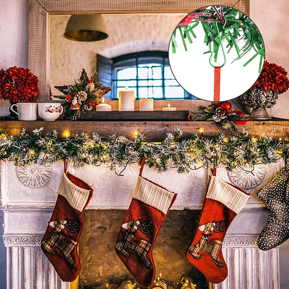 S자형 크리스마스 후크 DIY 크리스마스 트리 펜던트, 크리스마스 장식 인형 후크, 홈 파티 아기 침실 액세서리, 50 개